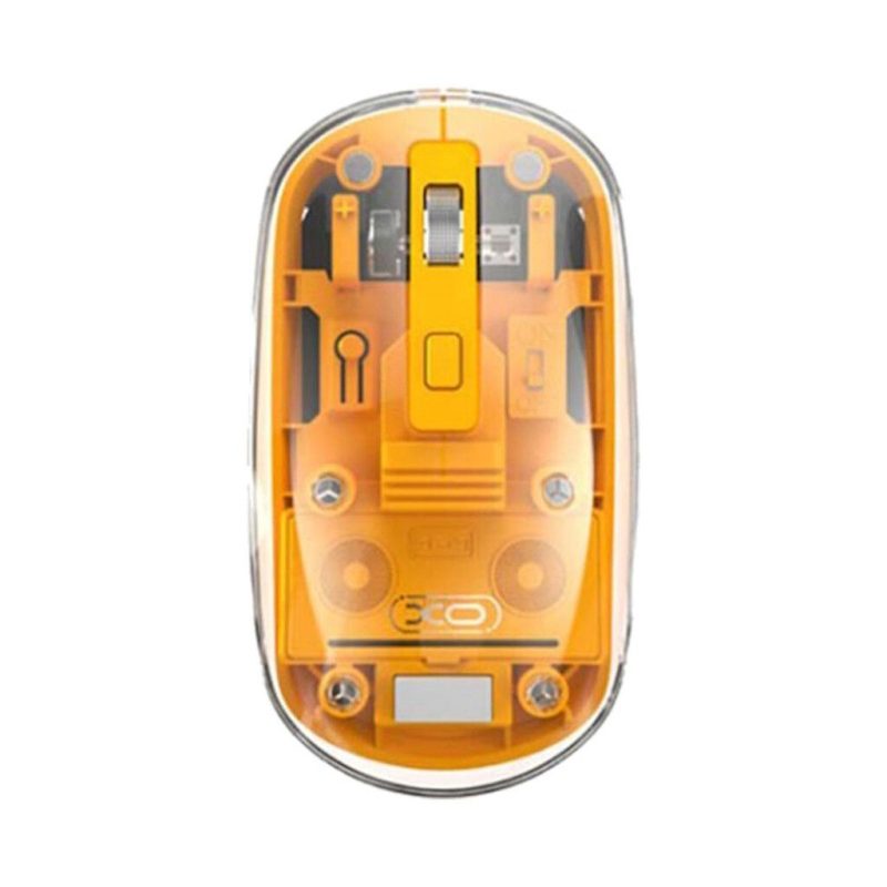 Mouse Bluetooth inalámbrico Transparente Amarillo XO M12 - Imagen 2