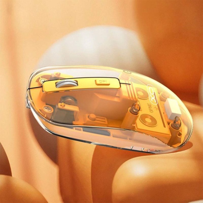 Mouse Bluetooth inalámbrico Transparente Amarillo XO M12 - Imagen 3