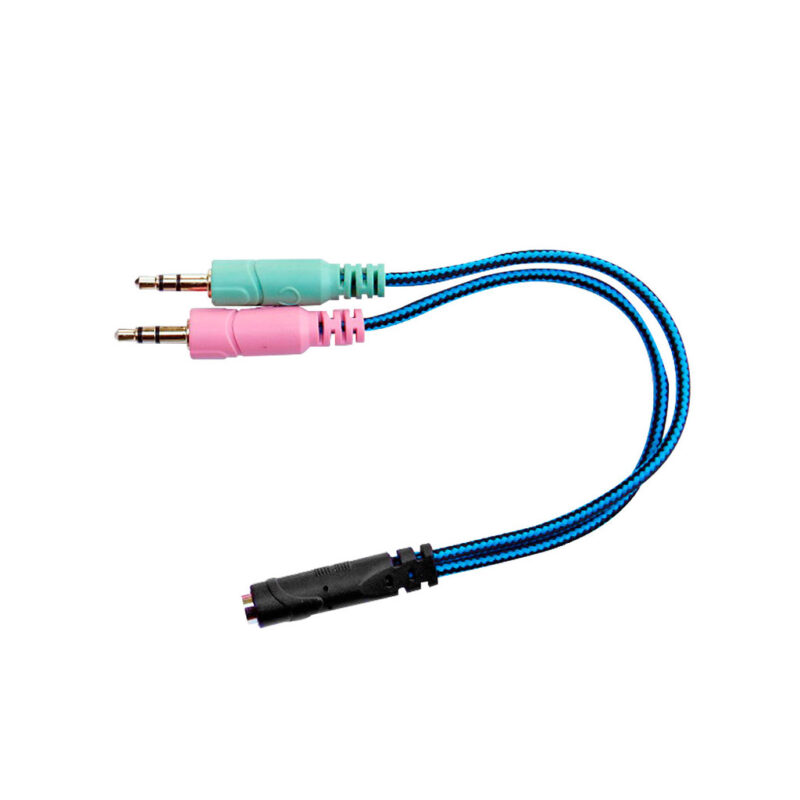 Adaptador 2 stereo macho a hembra de 4 contactos 3.5 NSADST2ST3