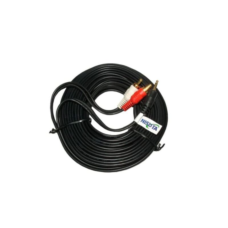 CABLE PLUG 3.5MM A RCA X 2 10MTS NS-CAU3510 NISUTA