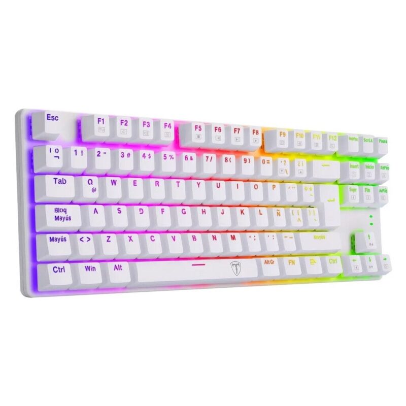 Teclado Mecanico T-Dagger Bora BLANCO RGB Switch Blue