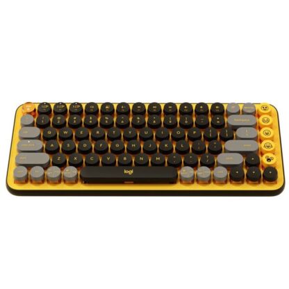 Teclado logitech inalámbrico POP KEYS Negro y Amarillo bluetooth ESP 2.4Ghz+BT