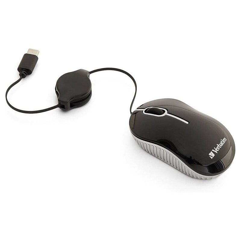Mini Travel Mouse Usb Retractil Verbatim Optical Mouse Negro - Imagen 2