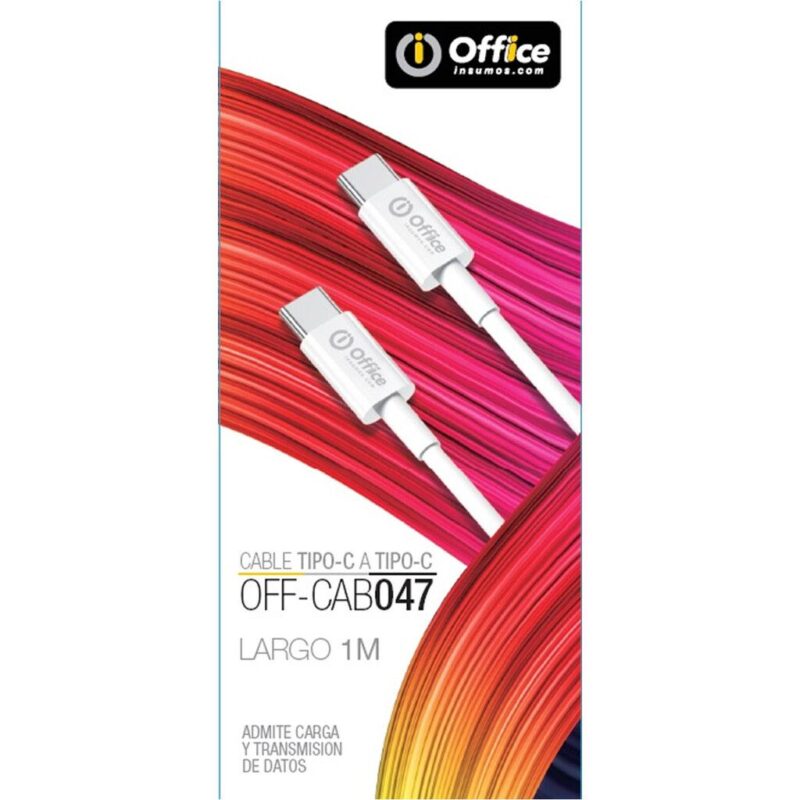 Cable tipo C a tipo C 1 mts OFF-CAB047 Blanco - Imagen 2