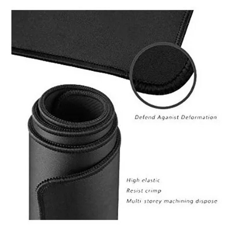 MousePad Gamer Antideslizante xxl Bordes 80x40 Cm 3mm Negro - Imagen 4